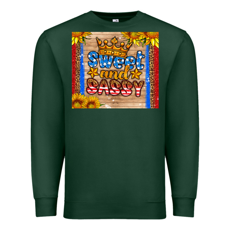 Usa Flag Sweet And Sassy Premium Sweatshirt by HRA Design Shop | Teevron