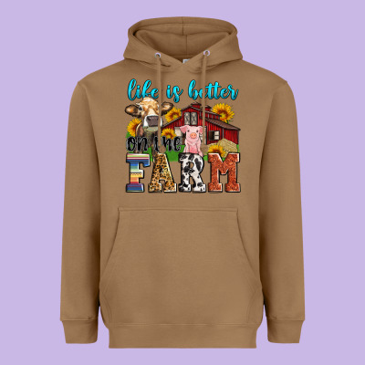 Life Is Better On The Farm Heavyweight Hoodie Designed By Zillion Design Studio