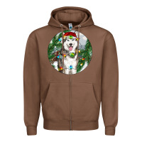 Chestnut husky and farm ornament Zipper Hoodie - RanaPortraitStore