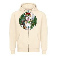 Sandshell husky and farm ornament Zipper Hoodie - RanaPortraitStore