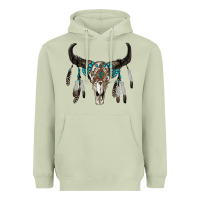 Matcha boho bull skull Heavyweight Hoodie - RanaPortraitStore