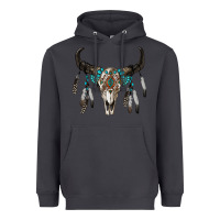 Smoke boho bull skull Heavyweight Hoodie - RanaPortraitStore