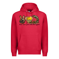 Cardinal Peace Love Green Chameleon Lizard Premium Hoodie - LillyAllenDesigns
