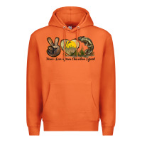 Carrot Peace Love Green Chameleon Lizard Premium Hoodie - LillyAllenDesigns
