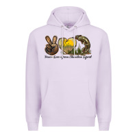 Lilac Peace Love Green Chameleon Lizard Premium Hoodie - LillyAllenDesigns