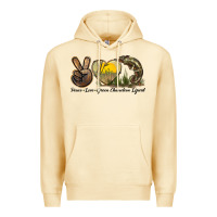 Pina Colada Peace Love Green Chameleon Lizard Premium Hoodie - LillyAllenDesigns