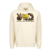 Sandshell Peace Love Green Chameleon Lizard Premium Hoodie - LillyAllenDesigns