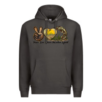 Smoke Peace Love Green Chameleon Lizard Premium Hoodie - LillyAllenDesigns