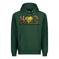 Sports Green Peace Love Green Chameleon Lizard Premium Hoodie - LillyAllenDesigns