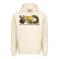 Tofu Peace Love Green Chameleon Lizard Premium Hoodie - LillyAllenDesigns