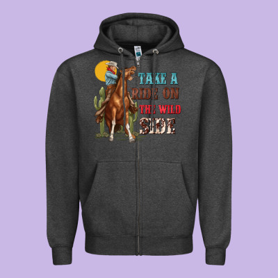 Zipper Hoodie take a ride on the wild side with rodeo