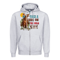 Heather Grey take a ride on the wild side with rodeo Zipper Hoodie - texasbilliewilder