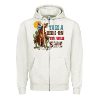 Oatmeal Heather take a ride on the wild side with rodeo Zipper Hoodie - texasbilliewilder