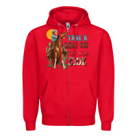Red take a ride on the wild side with rodeo Zipper Hoodie - texasbilliewilder