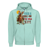 Seafoam take a ride on the wild side with rodeo Zipper Hoodie - texasbilliewilder