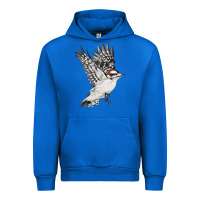 Cobalt Flying Downy Woodpecker Urban Hoodie - LillyAllenDesigns