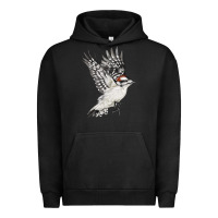 Pigment Black Flying Downy Woodpecker Urban Hoodie - LillyAllenDesigns