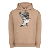 Pigment Burro Flying Downy Woodpecker Urban Hoodie - LillyAllenDesigns