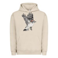 Pigment French Oak Flying Downy Woodpecker Urban Hoodie - LillyAllenDesigns