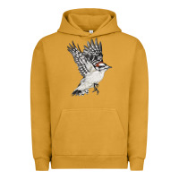 Pigment Peanut Butter Flying Downy Woodpecker Urban Hoodie - LillyAllenDesigns