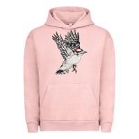 Pigment Salmon Flying Downy Woodpecker Urban Hoodie - LillyAllenDesigns