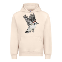 Sandshell Flying Downy Woodpecker Urban Hoodie - LillyAllenDesigns