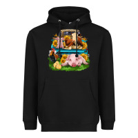 Black farm truck animals Heavyweight Hoodie - Zillion Design Studio