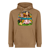 Toasted Coconut farm truck animals Heavyweight Hoodie - Zillion Design Studio