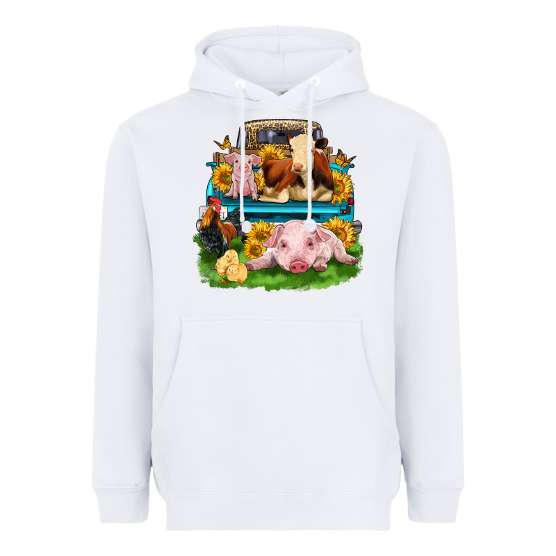 Farm Truck Animals Heavyweight Hoodie by Zillion Design Studio | Teevron