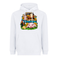 White farm truck animals Heavyweight Hoodie - Zillion Design Studio