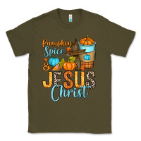 Army Green Pumpkin spice and Jesus Christ Classic Tee - RanaPortraitStore