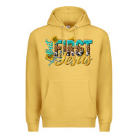 Antique Gold but first jesus Premium Hoodie - NancyCooperArtShop
