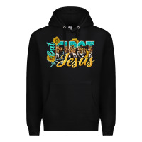 Black but first jesus Premium Hoodie - NancyCooperArtShop