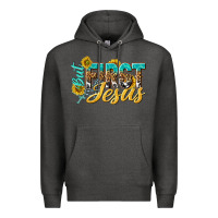 Charcoal Heather but first jesus Premium Hoodie - NancyCooperArtShop