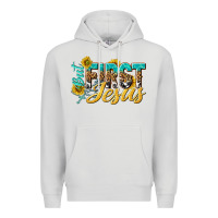 Dove Grey but first jesus Premium Hoodie - NancyCooperArtShop