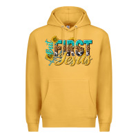 Mustard but first jesus Premium Hoodie - NancyCooperArtShop