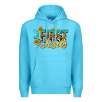 Ocean Blue but first jesus Premium Hoodie - NancyCooperArtShop