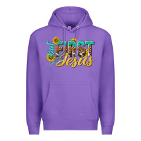 Purple but first jesus Premium Hoodie - NancyCooperArtShop