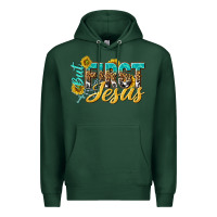 Sports Green but first jesus Premium Hoodie - NancyCooperArtShop