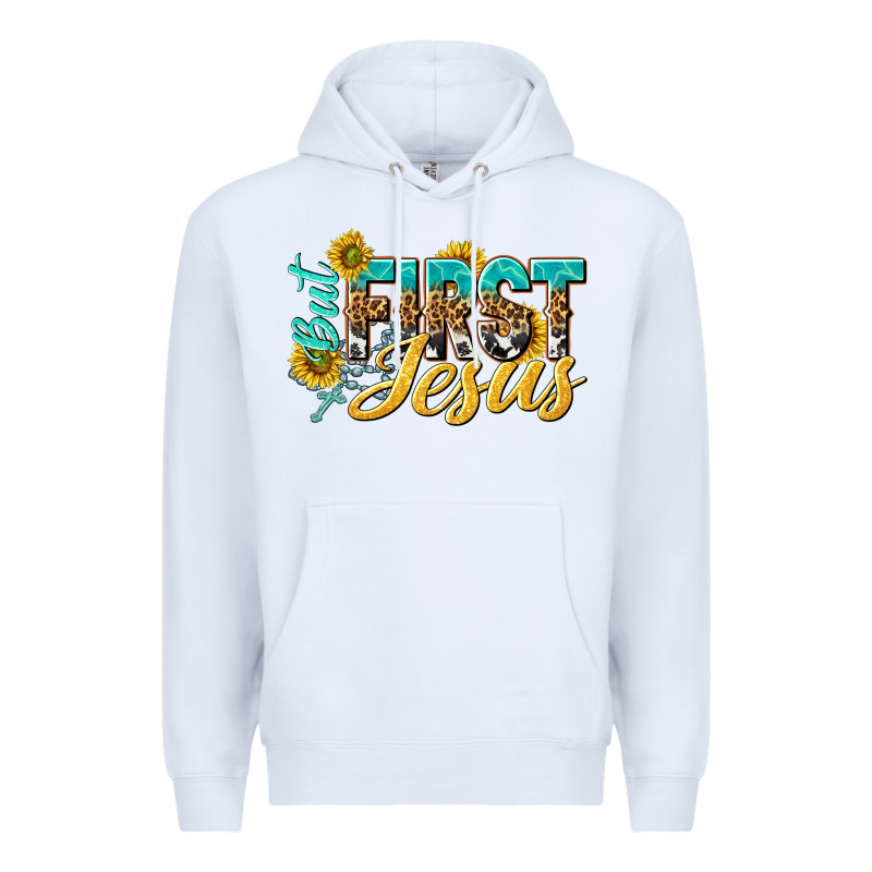 But First Jesus Premium Hoodie by NancyCooperArtShop | Teevron