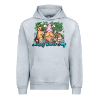 Heather Grey Gnome Bunny Happy Eater Day Urban Hoodie - NancyCooperArtShop