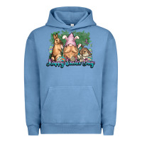 Pigment Pebble Blue Gnome Bunny Happy Eater Day Urban Hoodie - NancyCooperArtShop