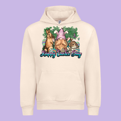 Gnome Bunny Happy Eater Day Urban Hoodie Designed By Nancycooperartshop