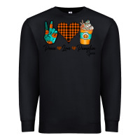 Black Peace Love Pumpkin Spice Premium Sweatshirt - CowhideDigitalArt
