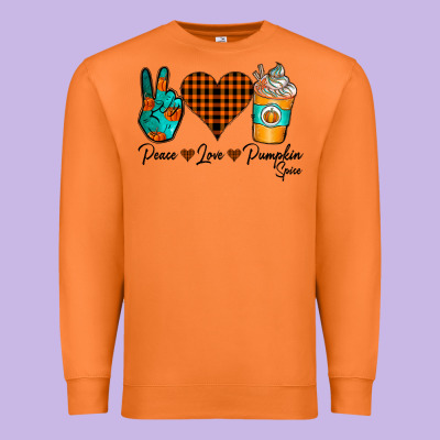 Peace Love Pumpkin Spice Premium Sweatshirt Designed By Cowhidedigitalart