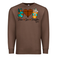 Chestnut Peace Love Pumpkin Spice Premium Sweatshirt - CowhideDigitalArt