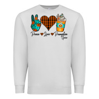 Dove Grey Peace Love Pumpkin Spice Premium Sweatshirt - CowhideDigitalArt