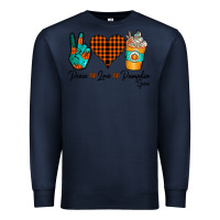 Navy Peace Love Pumpkin Spice Premium Sweatshirt - CowhideDigitalArt