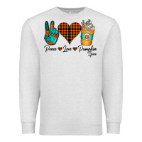 Oatmeal Heather Peace Love Pumpkin Spice Premium Sweatshirt - CowhideDigitalArt