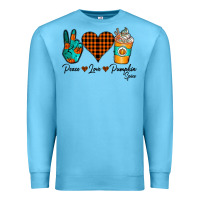 Ocean Blue Peace Love Pumpkin Spice Premium Sweatshirt - CowhideDigitalArt